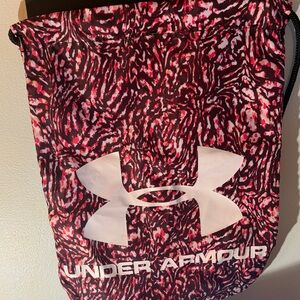 Under Armour Pink and Black Patterned Drawstring Bag